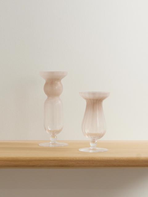 Set Of Two Murano Glass Candle Sticks
