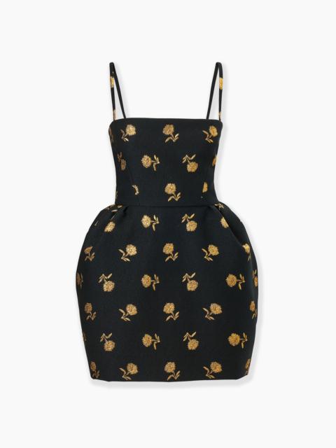 Carnation Jacquard Bell-Shaped Mini Dress