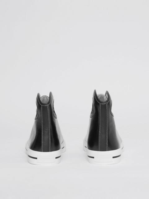 Porthole Detail Leather High-top Sneakers