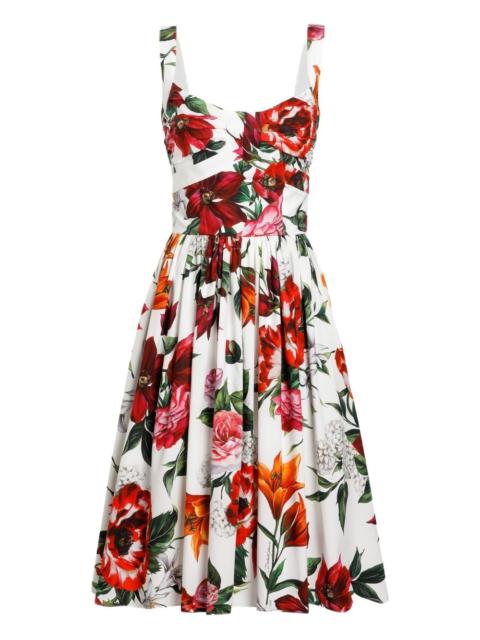 floral-print midi dress