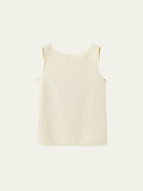 Lonar Cotton Crochet Knit Sleeveless Top