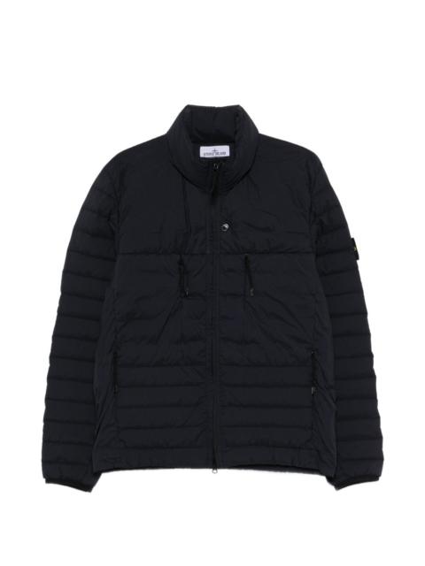 zip-fastening quilted jacket