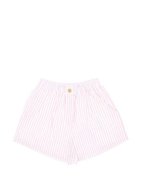 striped button shorts
