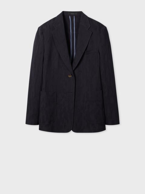 Women's Navy Seersucker Blazer