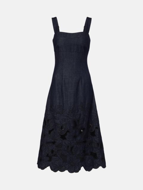 Rosaura floral denim midi dress