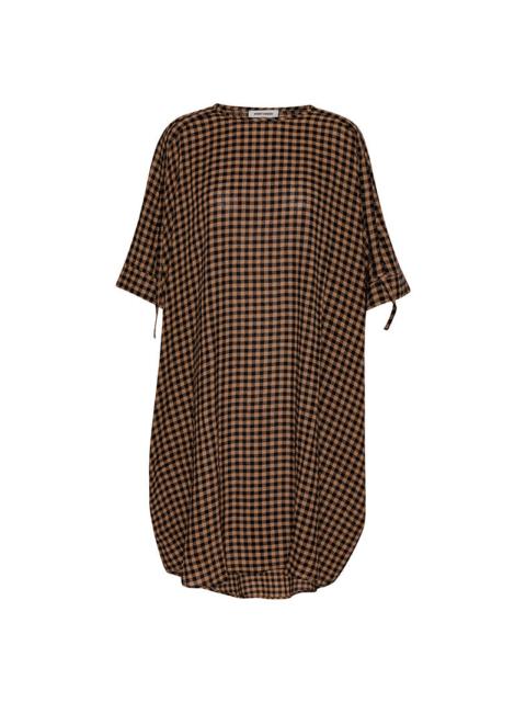 RENEW DRESS - BEIGE BLACK CHECKS