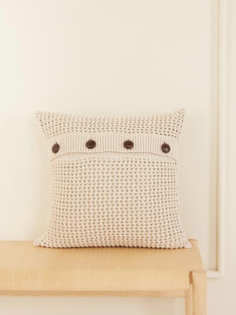 Open-knit Cotton-blend Cushion