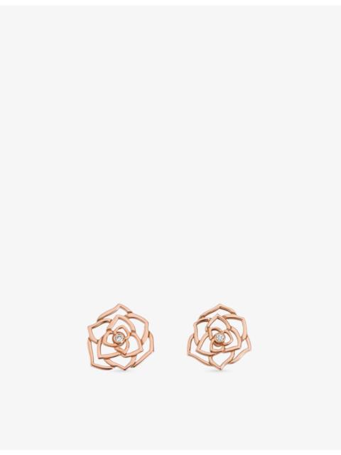 Piaget Rose 18ct Rose-Gold And Diamond Stud Earrings