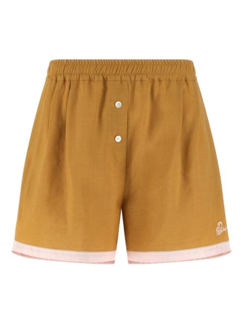 elastic waistband button shorts