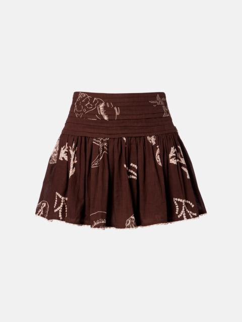 Colleen pleated cotton miniskirt