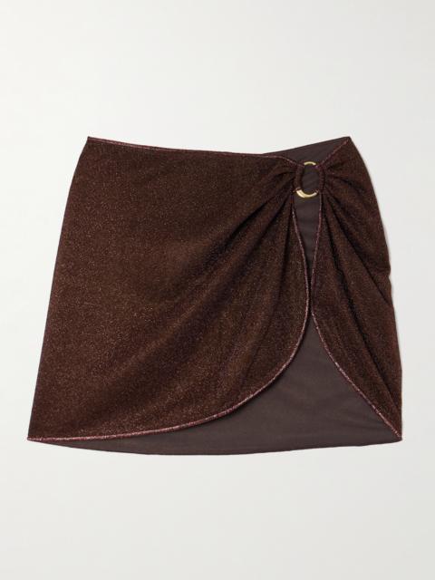 Lumière Embellished Metallic Stretch-knit Pareo