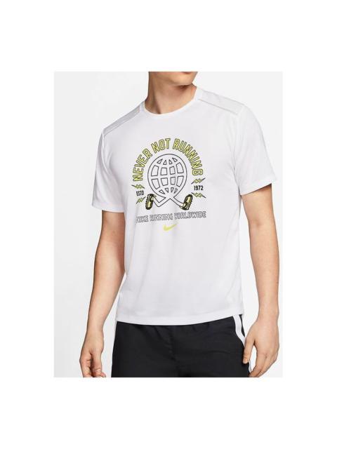 Nike Miler Wild Run Earth Printing Short Sleeve White CJ5404-100