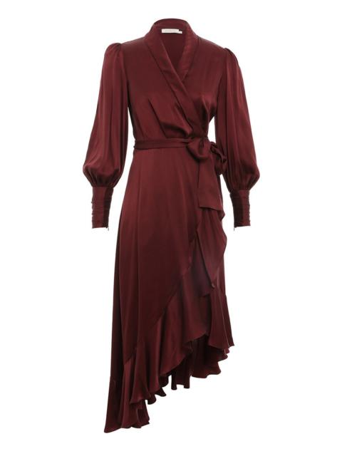 SILK WRAP MIDI DRESS