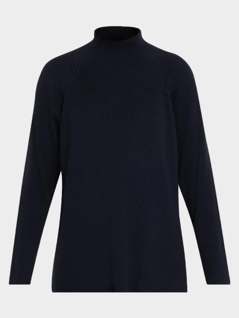 Ribbed Merino Wool Turtleneck Sweater