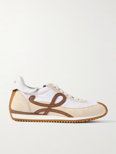 Flow Runner 2.0 Leather-trimmed Shell And Suede Sneakers