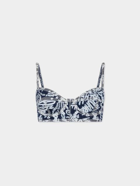 REBEL HIBISCUS DARK FLOWER WASH TIKI BRA