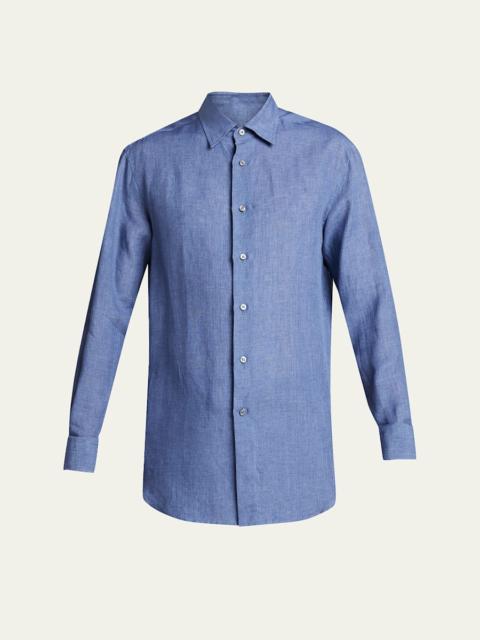 Men's Solid Linen Sport Shirt