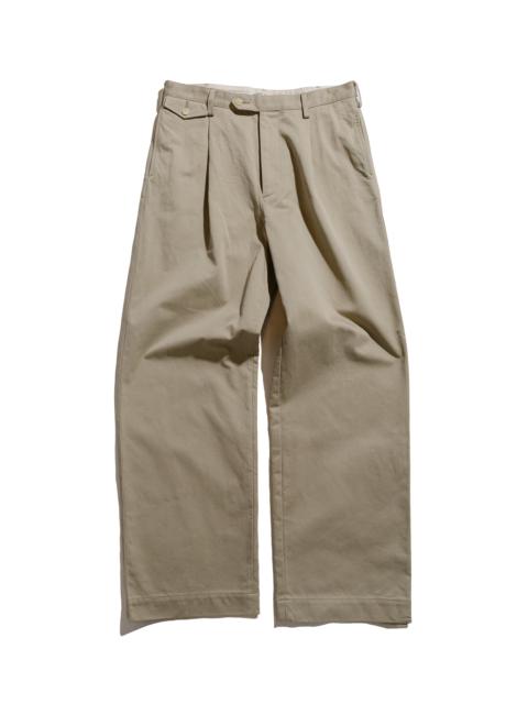 Washed Finx Chino One-Tuck Pants Light Khaki