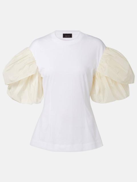 Puff-sleeve cotton jersey T-shirt