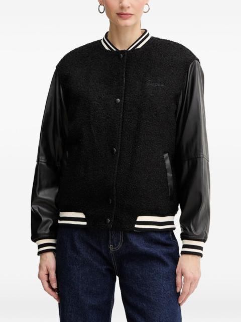 contrasted-sleeve bomber jacket