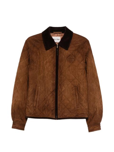 Miu Miu Quilted-design Corduroy-collar Jacket