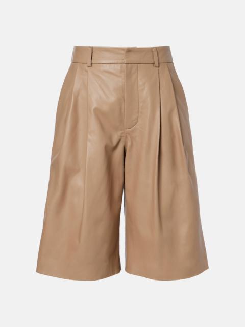 Leather Bermuda shorts
