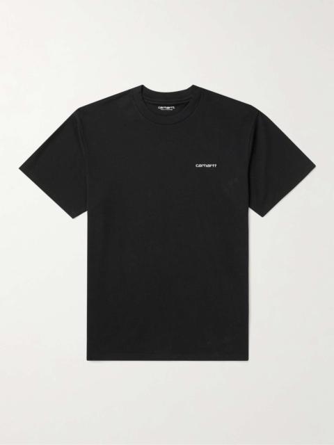 Script Logo-Embroidered Cotton-Jersey T-Shirt