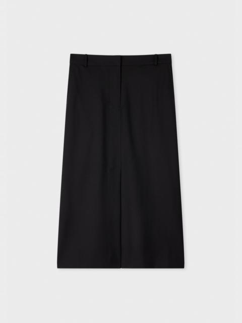 A Suit to Travel In - Women's Black Wool Tailored Skirt