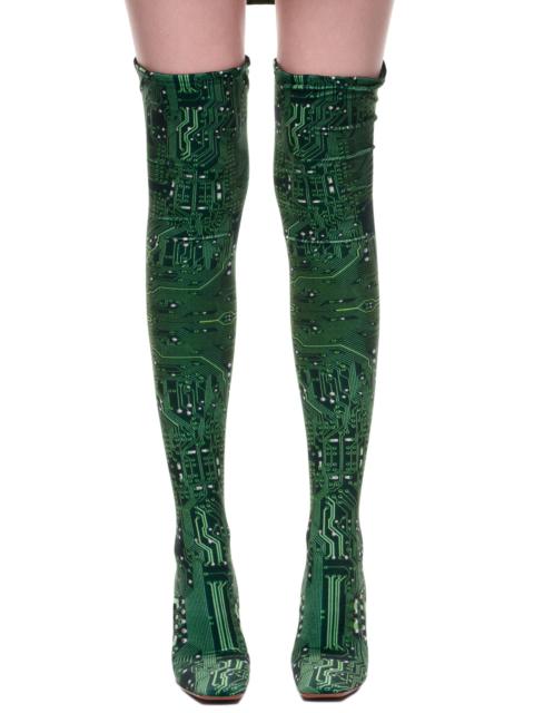 Velvet Cyber High Boomerang Sock Boots