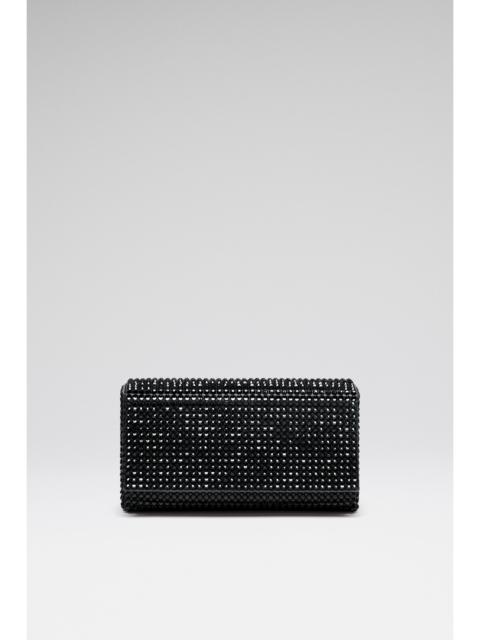 PALOMA BLACK SATIN WITH JET CRYSTALS AND GUN METAL HARDWARE