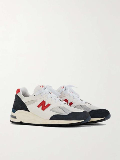 MADE in USA 990v2 Mesh and Suede Sneakers