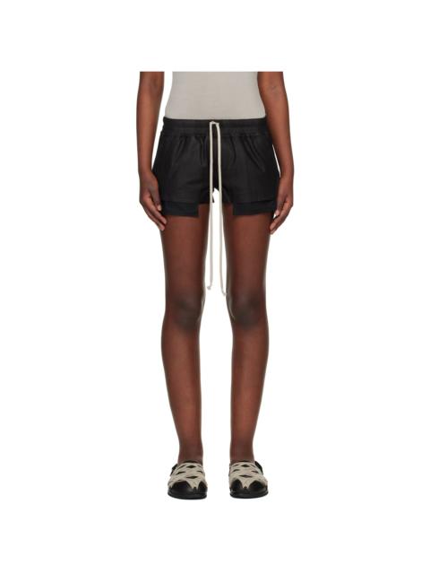 Black Temple Fog Leather Shorts