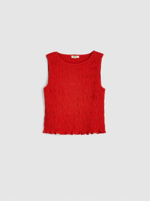 Smocked Boatneck Tank