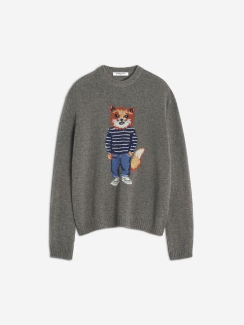 DRESSED FOX INTARSIA WOOL JUMPER