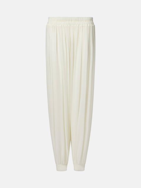 Silk-blend wide-leg pants