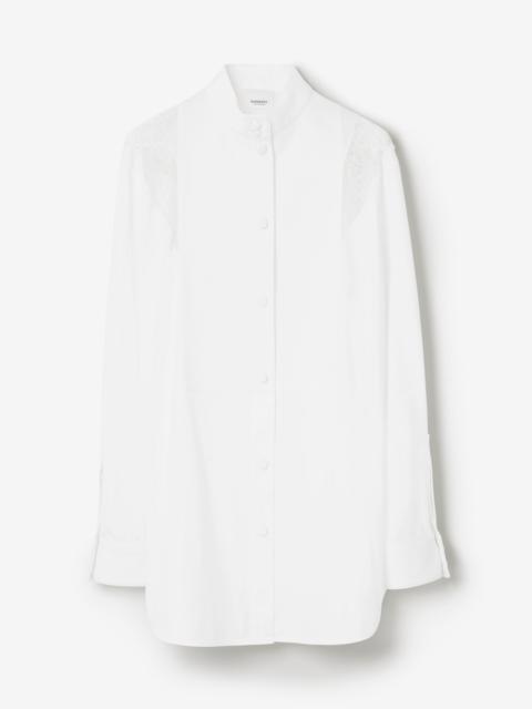 Lace Trim Cotton Shirt