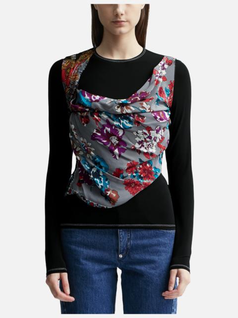REGENERATED SILK SCARVES DRAPED TOP