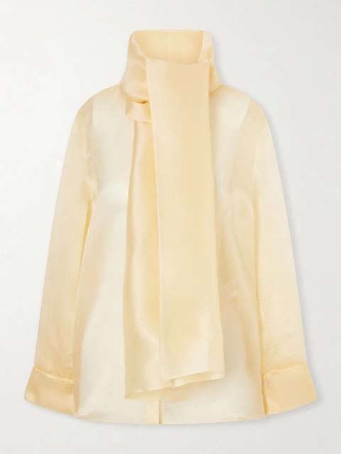 Bow-embellished Silk-organza Blouse
