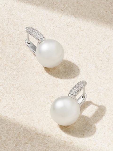 18-karat White Gold, Pearl And Diamond Earrings