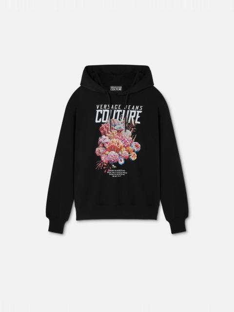 Printed Embellished Cotton-Jersey Hoodie