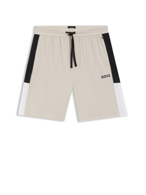 COTTON-BLEND PAJAMA SHORTS WITH COLOR-BLOCKING