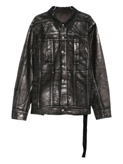 Jumbo metallic-effect denim jacket
