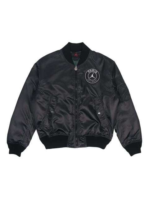 Men's Air Jordan Paris Saint-Germain MA-1 Casual Sports Alphabet Solid Color Padded Clothes Black DB