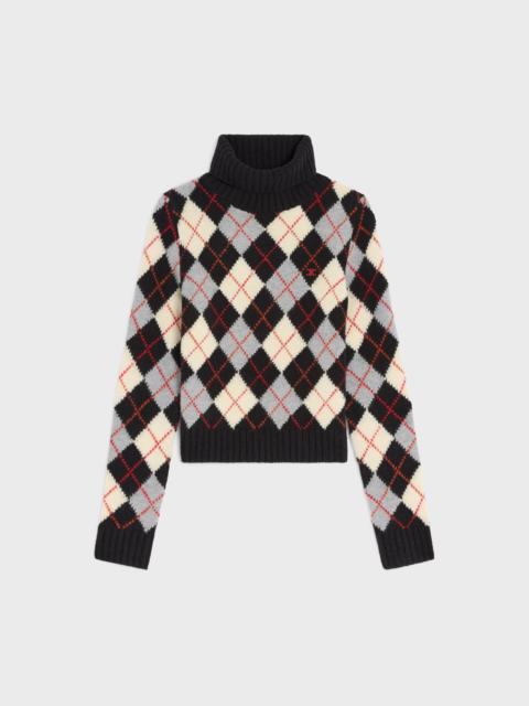turtleneck sweater IN argyle wool