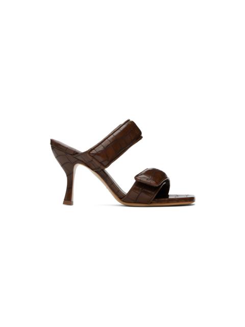 Brown Perni 03 Croc Heeled Sandals