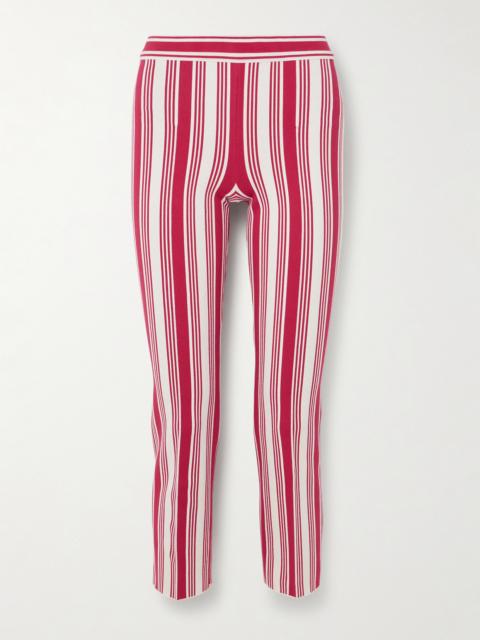 Louis Cropped Striped Cotton-blend Straight-leg Pants