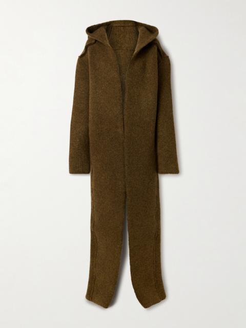 Hooded Brushed-knit Coat