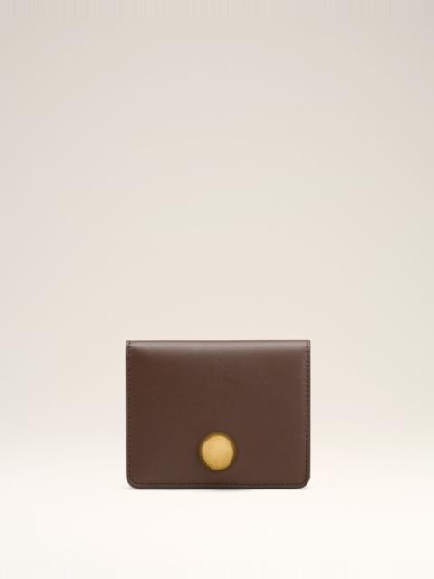 BROWN SMOOTH LEATHER CARROUSEL FOLDED WALLET