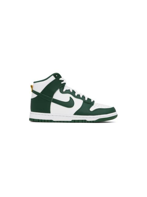 White & Green Dunk High Retro Sneakers