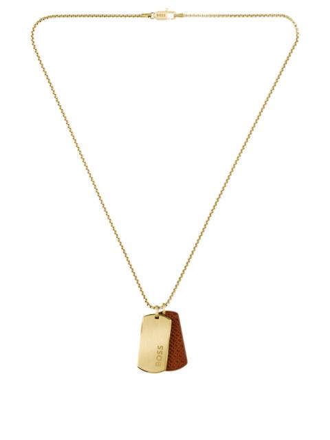 GOLD-TONE NECKLACE WITH DOUBLE-TAG PENDANT